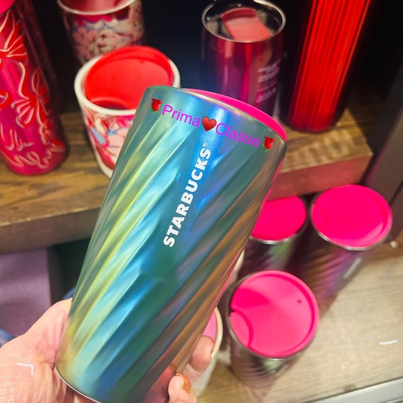 Starbucks Oil Slick Ion Ceramic Swirl Tumbler Double Wall Ceramic Cup 12oz NWT - Picture 4 of 13